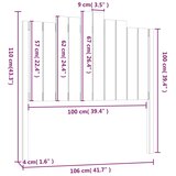  Uzglavlje za krevet sivo 106 x 4 x 110 cm od masivne borovine | shoptok.hr