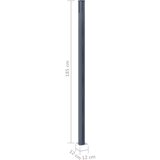 3 Stupovi za ogradu kom tamnosivi 185 cm aluminijski | shoptok.hr