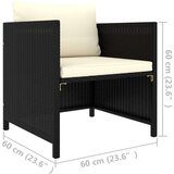 vidaXL Vrtna sofa od poliratana s jastucima crna | shoptok.hr