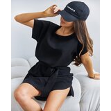 Resti Black women's dress with waist tie | Shoptok.si