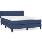 Maison Chic Box spring postelja - Vzmetna postelja z vzmetnico modra 140x190 cm blago SL7519, (21886976) | Shoptok.si