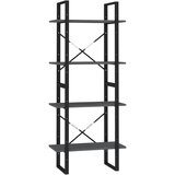 Maison Chic Knjižna omara - Knjižni regal 4-nadstropna siva 60x30x140 cm trdna borovina, (21726074) | Shoptok.si
