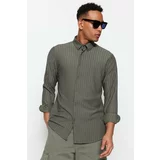 Trendyol Khaki Men's Slim Fit Knitted Long Sleeve Shirt