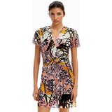 Desigual Obleka 'M. Christian Lacroix' rumena / orhideja / črna / bela | Shoptok.si