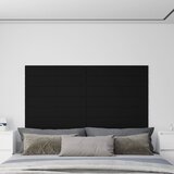vidaXL Stenski paneli 12 kosov črni 90x15 cm žamet 1,62 m² | Shoptok.si