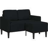 SOFA 2-sjed s ležaljkom u obliku slova L crna tkanina 125 cm | shoptok.hr