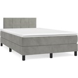 box spring s madracem LED svjetlosivi 120x190 cm tkanina | shoptok.hr