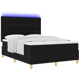 vidaXL posteljna vzmet z vzmetnico in led črna 140x200 cm tkanina | Shoptok.si