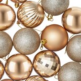  Set božićnih kuglica 75 kom. Ružičasto zlatni 6 cm Polistiren | shoptok.hr