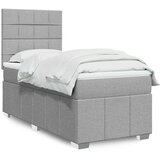  Box spring krevet s madracem svjetlosivi 90x190 cm od tkanine | shoptok.hr