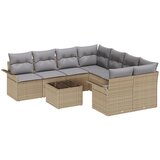 vidaXL 9-delni vrtni sofa set z blazinami bež poli ratan Cene