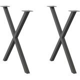  Noge za blagovaonski stol u obliku slova X, 2 kom, antracit, 70 x (72-73) cm, čelik | shoptok.hr
