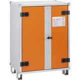 Cemo Varnostna omara za polnjenje akumulatorjev PREMIUM, z nogami, višina 1110 mm, 230 V, oranžne/sive barve | Shoptok.si