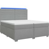  Boxspring krevet s madracem Svjetlosiva 200 x 200 cm Tkanina | shoptok.hr