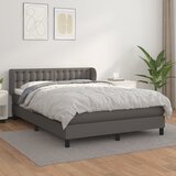 vidaXL Krevet s oprugama i madracem sivi 140x190 cm od umjetne kože Cijene