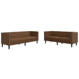 vidaXL Komplet Chesterfield kavčev 2-delna rjavo umetno usnje, (21749192) | Shoptok.si