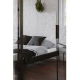 noo.ma Črna jeklena zakonska postelja brez vzglavja/z ogrodjem za baldahin z letvenim dnom 180x200 cm Eton – | Shoptok.si