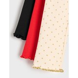 Sinsay Pamučne tajice s ukrasnim volanima 3 pack | shoptok.hr