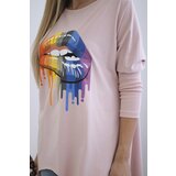 Kesi Oversize blouse with rainbow lip print dark powder pink | shoptok.hr