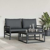  Sjedeća garnitura za vrt s jastukom 3 pcs Crna Čelik | shoptok.hr