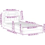  Okvir za krevet s uzglavljem smeđi 100x200 cm od umjetne kože | shoptok.hr