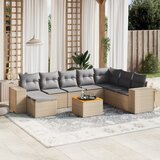 Maison Chic Seti vrtnega pohištva - Vrtna garnitura 9-delna z blazinami bež poli ratan, (21796727) | Shoptok.si