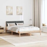  Okvir kreveta smeđe i tamnosivo 135 x 190 cm Masivna borovina | shoptok.hr