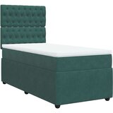 vidaXL Box spring postelja z vzmetnico temno zelena 90x200 cm žamet, (21305373) | Shoptok.si