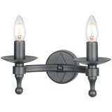 Elstead Lighting Elstead Warwick Stenska svetilka s svečo, 2 žarnici, grafitno črna, E14, (22099414) Cene