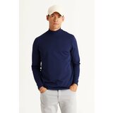 ALTINYILDIZ CLASSICS Men's Navy Blue Standard Fit Normal Cut Half Turtleneck Knitwear Sweater. Cene