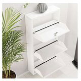 Hanah home Ormar za cipele Locking 3 Piece Metal White | ePonuda.com