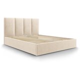 Mazzini Beds bež žametna zakonska postelja Juniper, 160 x 200 cm Cene