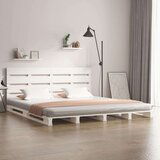  Posteljni okvir bel 120x200 cm trdna borovina | Shoptok.si