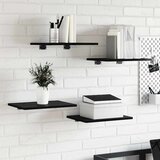 Police za knjige 4 pcs Crna 40 x 30 x 1,5 cm Konstruirano drvo | shoptok.hr