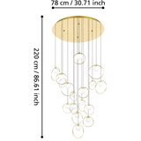 Eglo 390346 - led prigušiva luster na sajli portocolom 17xLED/3W/230V prečnik 78 cm | Eponuda.com