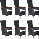  7-dijelni vrtni blagovaonski set od poliratana crni | shoptok.hr