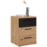 Mömax nočna omarica racer-light, črna, barva hrasta | Shoptok.si