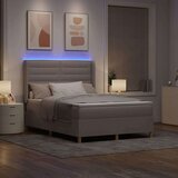 Box Spring postelja z vzmetnico in LED Taupe 160x200 cm Tkanina, (22049035) Slike