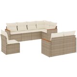  The Living Store Vrtna sedežna garnitura 8-delna z blazinami bež poli ratan - Vrtna Sedežna Garniture, (21449572) | Shoptok.si