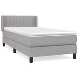 Maison Chic Box spring postelja - Vzmetna postelja z vzmetnico svetlo siva 90x200 cm blago SL7240, (21904438) Cene