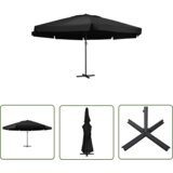  The Living Store Zunanji senčnik z aluminijastim drogom 600 cm črn - Senčnik, (21742290) | Shoptok.si