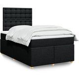 vidaXL Krevet box spring s madracem crni 120 x 190 cm od tkanine | shoptok.hr