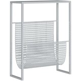 vidaXL Stojalo za revije srebrno 35x15x45 cm jeklo | Shoptok.si