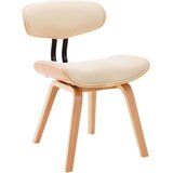  Jedilni stoli 4 kosi krem ukrivljen les in umetno usnje, (20699983) | Shoptok.si