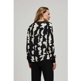 Marisse Patterned V-Neck Shirt, Black | Shoptok.si