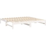  Dnevni ležaj na izvlačenje bijeli 2x(75x190)cm masivna borovina | shoptok.hr