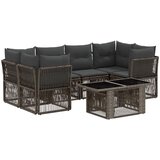  Sjedeća garnitura za vrt 7 kom. Siva poliratan 100 x 55 x 73 cm | Shoptok.si