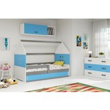Domi drveni dečiji krevet 1 sa prostorom za odlaganje - 160X80Cm - plavi - beli - sivi Slike