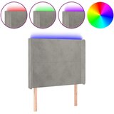 Maison Chic led posteljno vzglavje - vzglavna omarica - nočna omarica svetlo sivo 93x16x118/128 cm žamet, (21708992) Cene