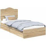 vidaXL Postelja s shranjevanjem z vzglavjem Sonoma hrast 90 x 190 cm, (5000106360) | Shoptok.si